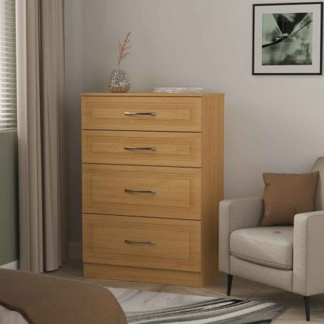 Dorset - Modern Oak Chest of 4 Deep Drawers