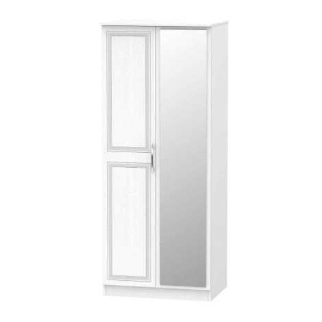 Dorset - Signature White 2 Door Double Mirror Wardrobe