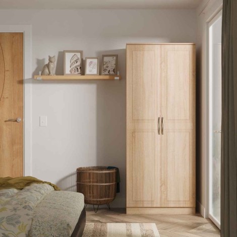 Dorset - Bardolino Oak 2 Door Double Plain Wardrobe
