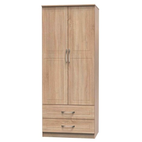Dorset - Bardolino Oak 2 Door 2 Drawer Double Wardrobe