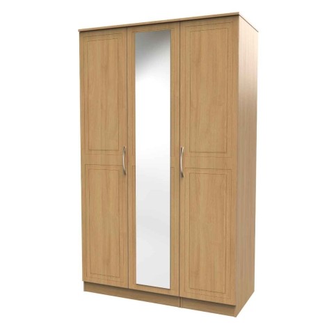 Dorset - Modern Oak Triple Mirror Wardrobe