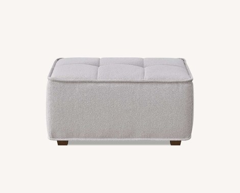 Aluxo Murray - Putty Boucle Fabric - Chesterfield Stool