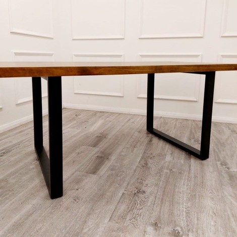 Freya Solid Dark Pine Top Dining Table (180cm)