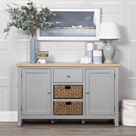 Eaton - Oak and Grey - Painted - Large sideboard