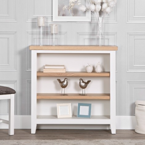 Eaton - Oak and White - Painted - Small Wide Bookcase