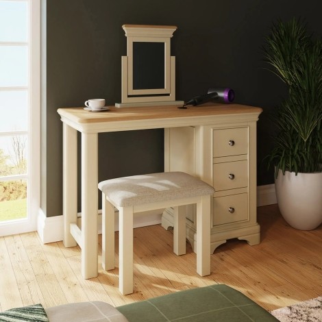 Faire Dressing Table Set in Putty with Oak Top