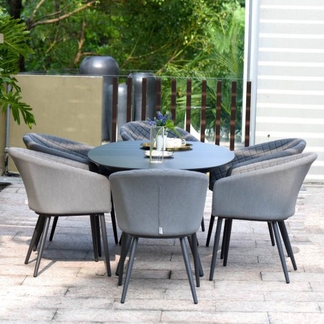 Ambition 6 Seat Oval Dining Set / Flanelle