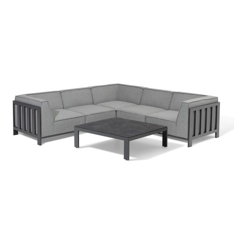 Ibiza Small Corner Sofa Set With Square Table - Zinc Grey
