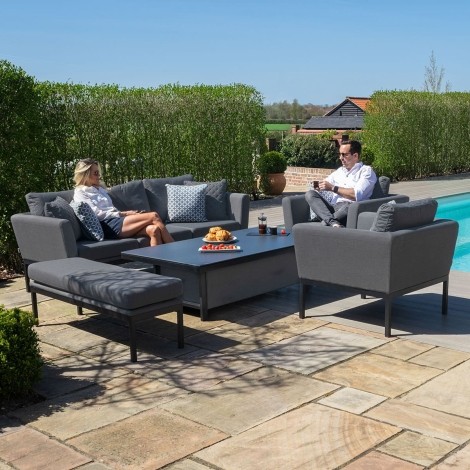 Pulse 3 Seat Sofa Set with Rising Table / Flanelle