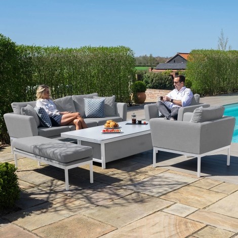 Pulse U Shape Corner Dining Set with Rising Table / Flanelle