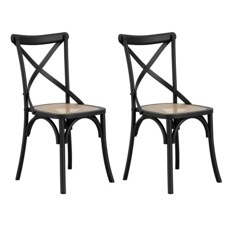 Fitzroy Black / Cane Dining Chair (Pair)