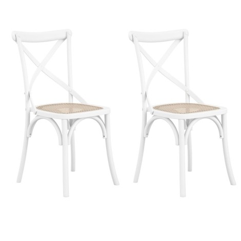 Fitzroy White / Cane Dining Chair (Pair)