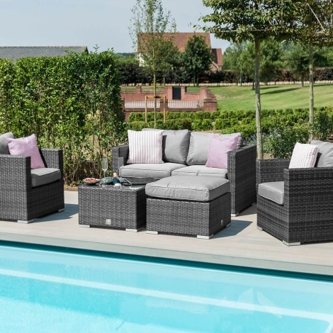Georgia 2 Seat Sofa Set with Ice Bucket / Grey