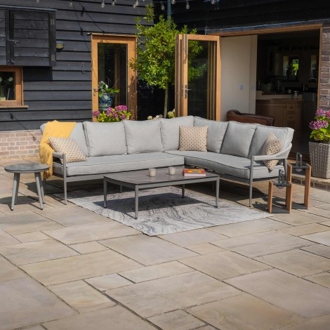 Florence Large Corner Sofa Set - Cool Linen