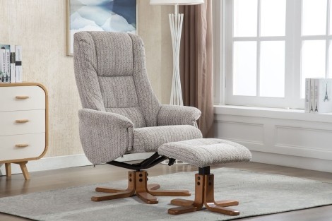 GFA - Florida - Wheat - Fabric - Swivel Recliner Chair and Stool