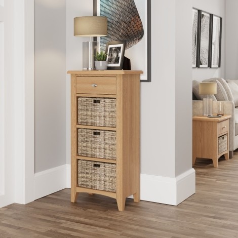 Goa Light Oak - 1 Drawer 3 Basket Cabinet