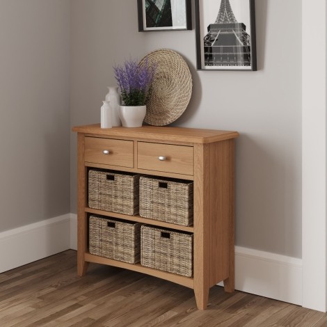 Goa Light Oak - 2 Drawer 4 Basket Cabinet