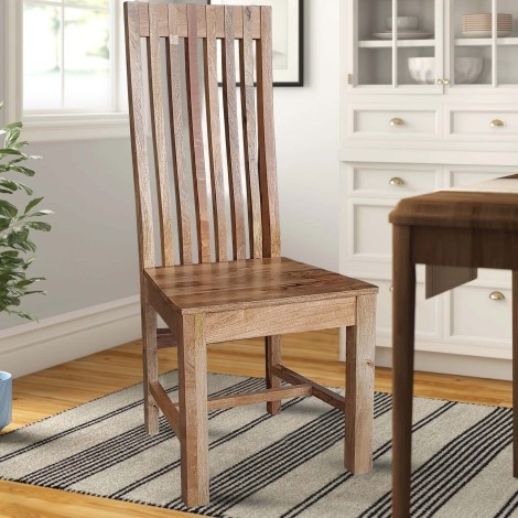 Geneva Mango Long Back Solid Seat Chair 