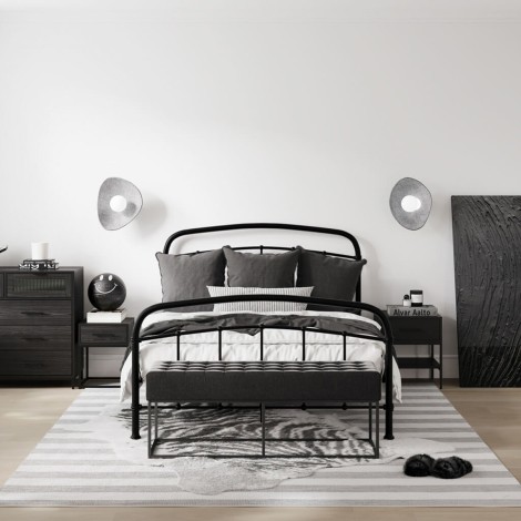 Halston Matte Black Bed Double Size