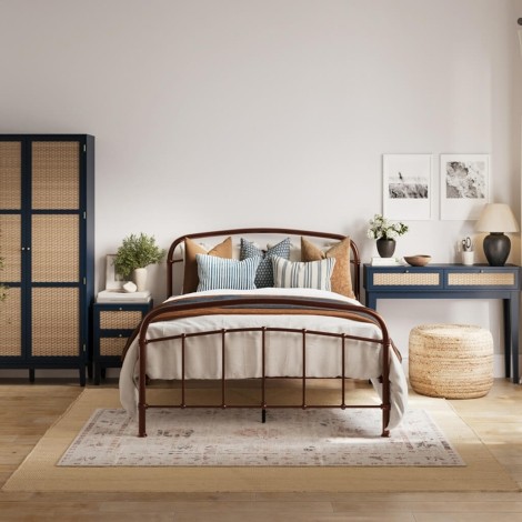Halston Shiny Copper Bed King Size 