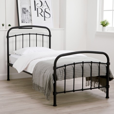Halston Matte Black Bed Single Size