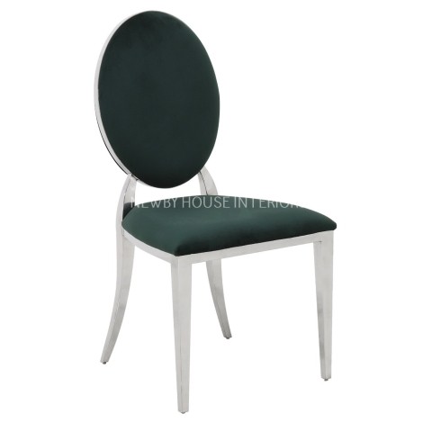 Hampton Green French Velvet & Chrome Dining Chair