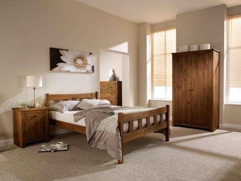 Havana - Pine Wood - 90cm 3' Single - Slatted Bedstead- Natural Finish