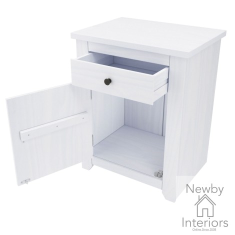 Havana White Bedside Cabinet