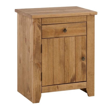 Havana - Pine Wood - 1 Drawer Bedside Cabinet / Nightstand / Bedside Table - Natural Finish