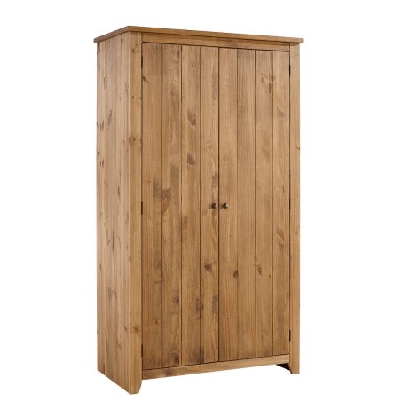 Havana - Pine Wood - Double Wardrobe - 2 Door - Natural Finish