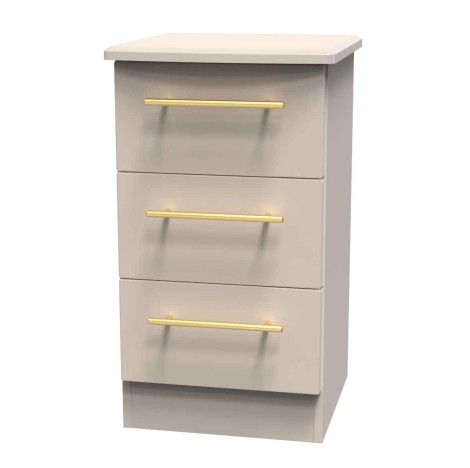 Haworth - Kashmir Matt 3 Drawer Bedside Cabinet / Bedside Table / Nightstand