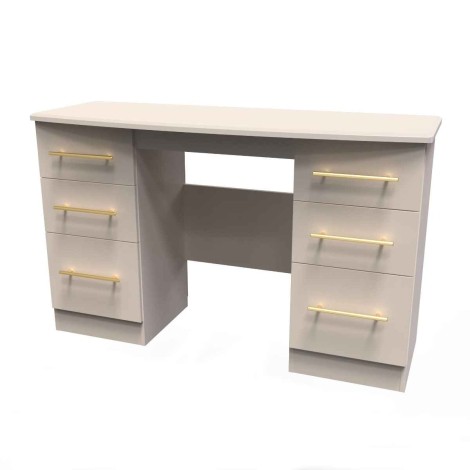 Haworth - Kashmir Matt Kneehole Double Pedestal Dressing Table / Vanity Table / Desk