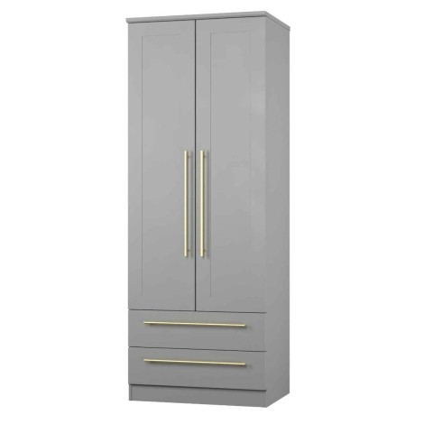 Haworth - Dusk Grey 2 Door 2 Drawer Double Tall Plain Wardrobe