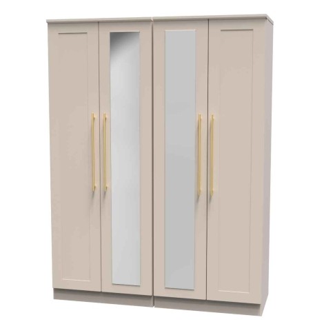 Haworth - Kashmir Matt Tall 4 Door Centre Mirror Wardrobe