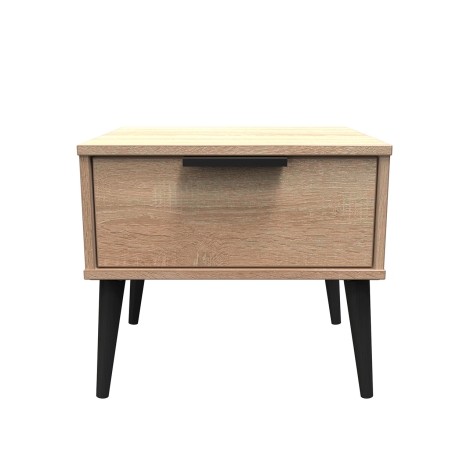 Hong Kong - Bardolino Oak - Medium - Chest of 1 Drawer - Black Wood Leg