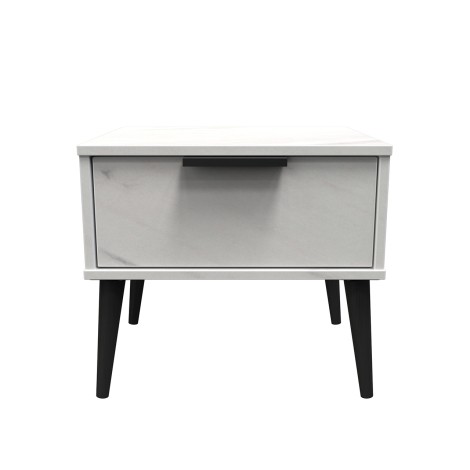 Hong Kong - Marble - Medium - Chest of 1 Drawer - Black Wooden Leg