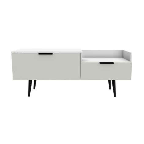 Hong Kong - Grey Matt - TV Console Unit - Black Wooden Legs
