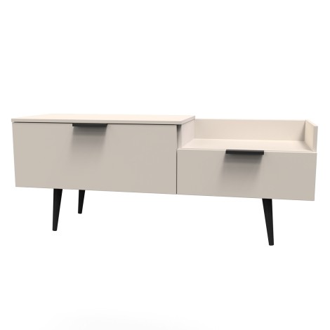 Hong Kong - Kashmir Matt - TV Console Unit - Black Wooden Legs