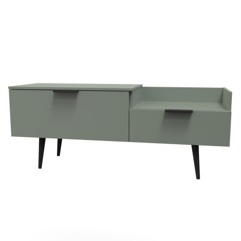 Hong Kong - Reed Green - TV Console Unit - Black Wood Legs