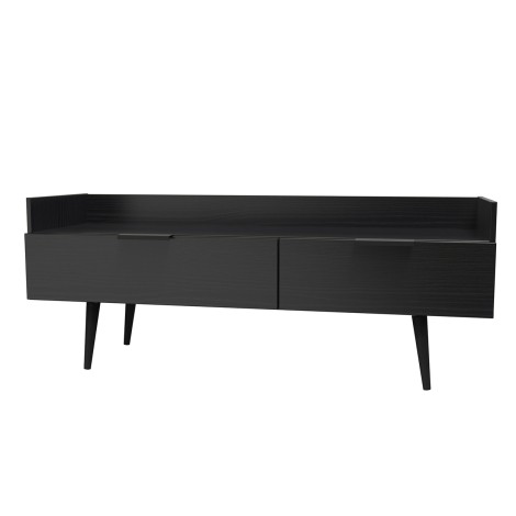 Hong Kong - Black - Media Console Unit - Black Wooden Legs