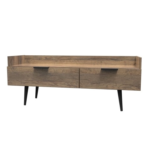 Hong Kong - Vintage Oak - Media Console Unit - Black Wooden Legs