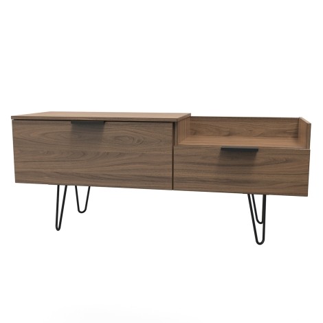 Hong Kong - Carini Walnut - TV Console Unit - Black Hairpin Legs