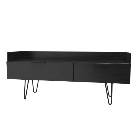 Hong Kong - Black - Media Console Unit - Black Hairpin Legs