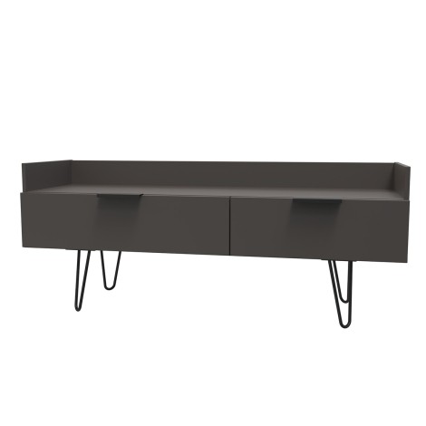 Hong Kong - Graphite - Media Console Unit - Black Hairpin Legs