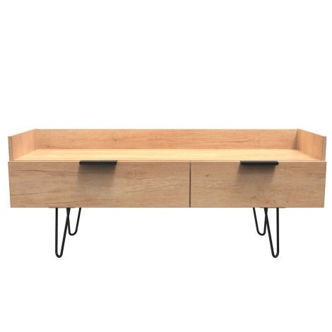 Hong Kong - Nebraska Oak - Media Console Unit - Black Hairpin Legs