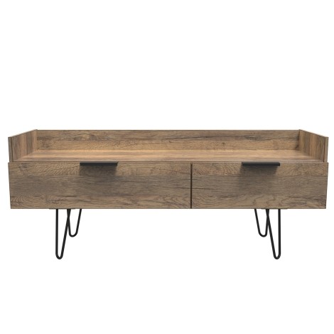 Hong Kong - Vintage Oak - Media Console Unit - Black Hairpin Legs