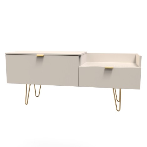 Hong Kong - Kashmir Matt - TV Console Unit - Gold Hairpin Legs