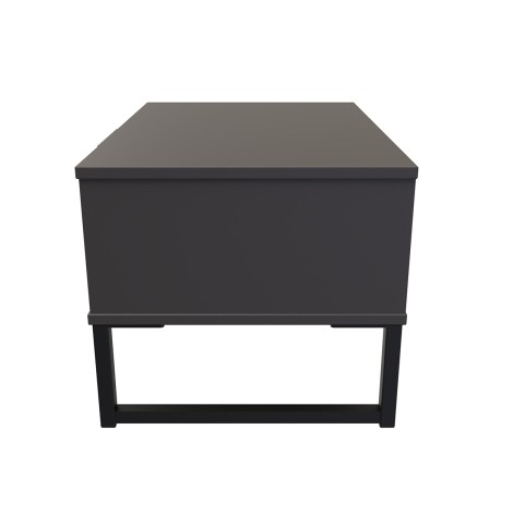 Hong Kong - Graphite - Medium - Chest of 1 Drawer - Black Sleigh Leg