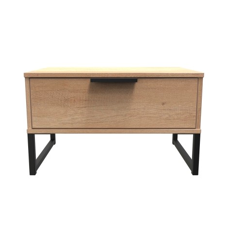 Hong Kong - Nebraska Oak - Medium - Chest of 1 Drawer - Black Sleigh Leg