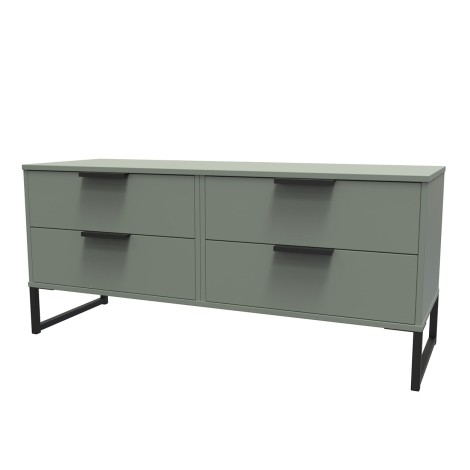 Hong Kong - Reed Green - 4 Drawer Bed Box - Black Sleigh Leg